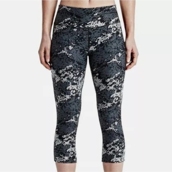 Nike pronto printed splatter essential running tights size L gray black - Picture 1 of 9